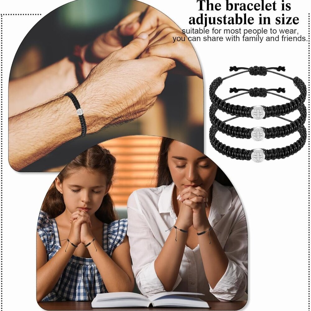 20 Pcs Catholic Bracelets Adjustable String Saint… - image 6